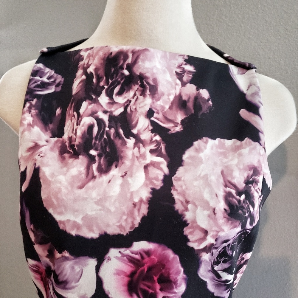 Asos Floral Swing Bateau Neck Midi Dress - Picture 8 of 8